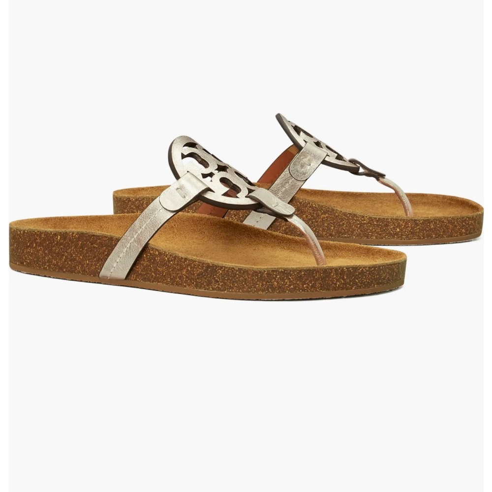 Tory Burch Silver Metallic Sandals